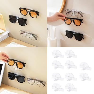 10Pcs Wall Mounted Eyeglasses Organizers Spectacles Storage Rack Glasses Display Holder Sunglass Stand Home Decoration