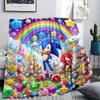 Hedgehog Sonic Print Flannel Blanket, Ultra Soft High Quality All Seasons Warm Throw, Home Decor Cozy Blanket, Perfect Christmas Gift