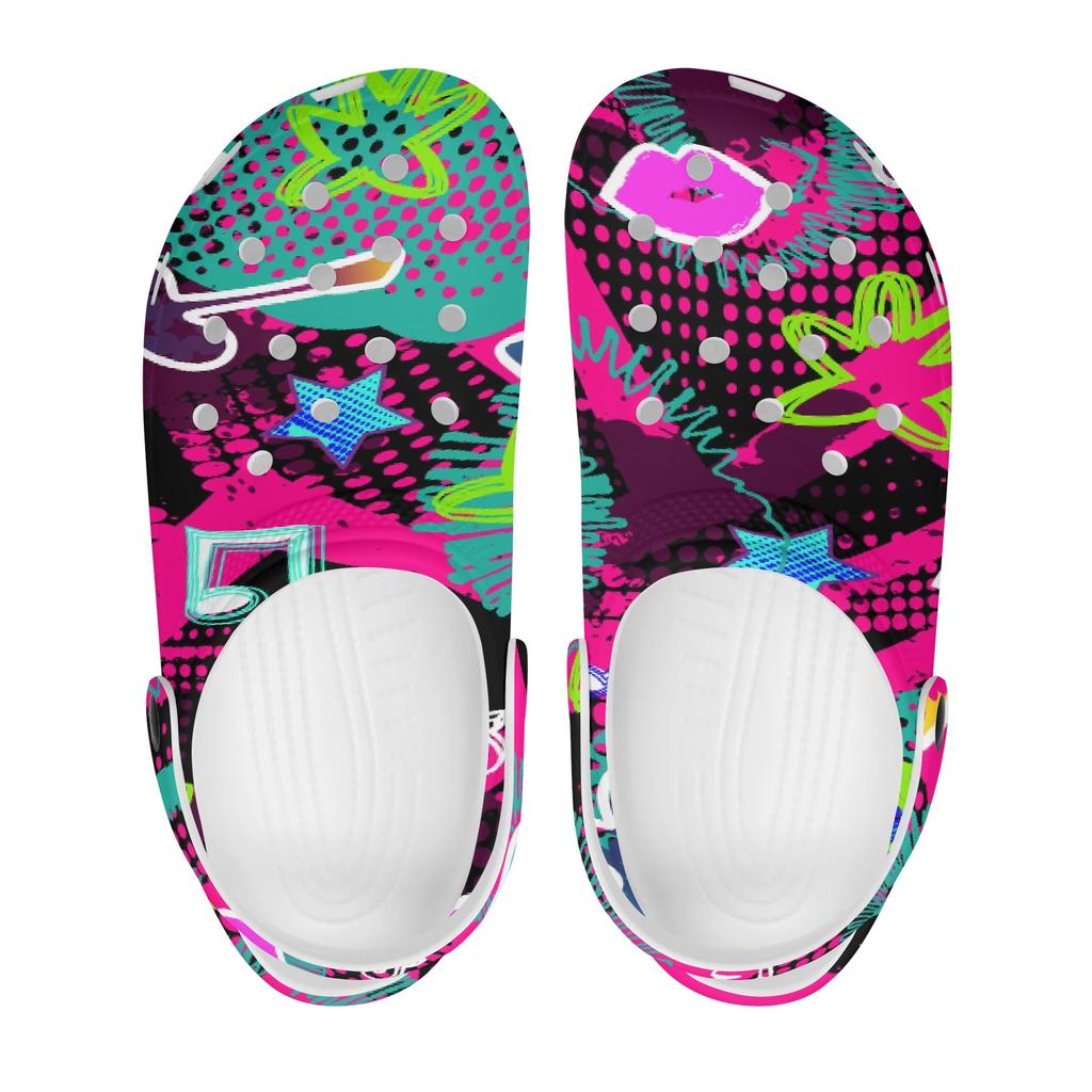 Printed EVA Garden Shoes for Women Men Lightweight Breathable Slip On Clogs Beach Pool Home Bathroom Sandals Soft Summer Wear