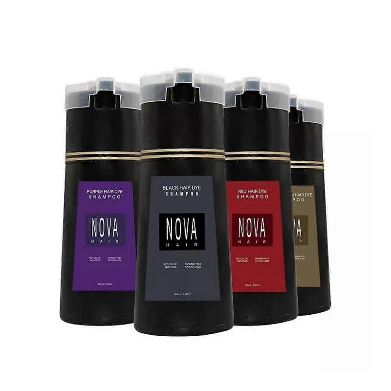 Nova 3v1 Šampon na barvení vlasů Kontrola mastnoty Nadýchané Osvěžující Barva na vlasy Rychlý Dizzy Šampon na barvení vlasů Produkty péče o vlasy