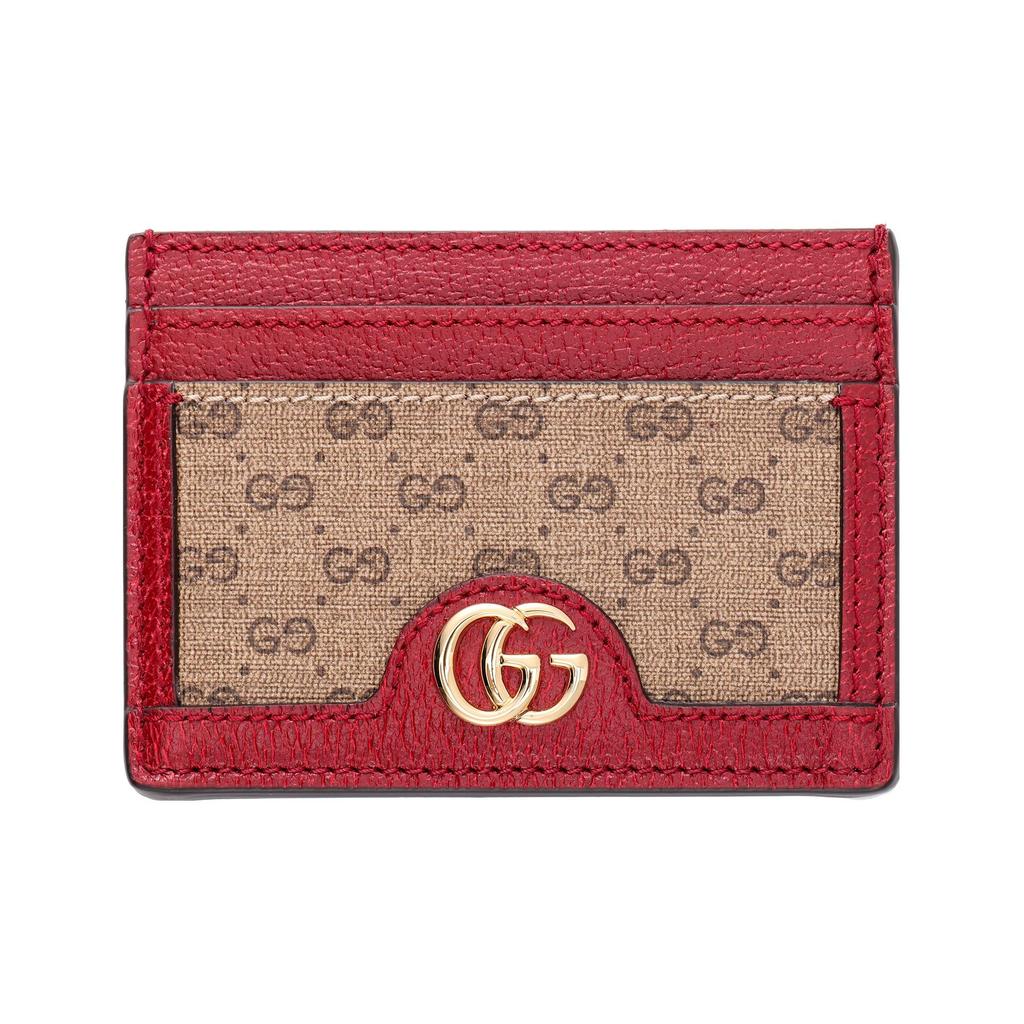 Gucci X Doraemon Collaboration Vintage Logo Canvas And Leather Card Holder Unisex Card Holder Ebony Red 654539-2T4AG-9795