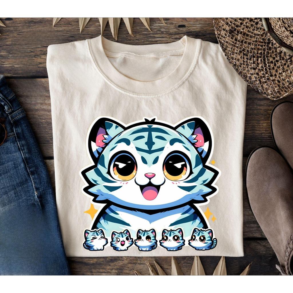 KPop Demon Hunters Derpy Tiger Merch T Shirts Fashion Vintage Gothic T-shirts Tops Men's Women Clothing Cotton Oversized T Shirt