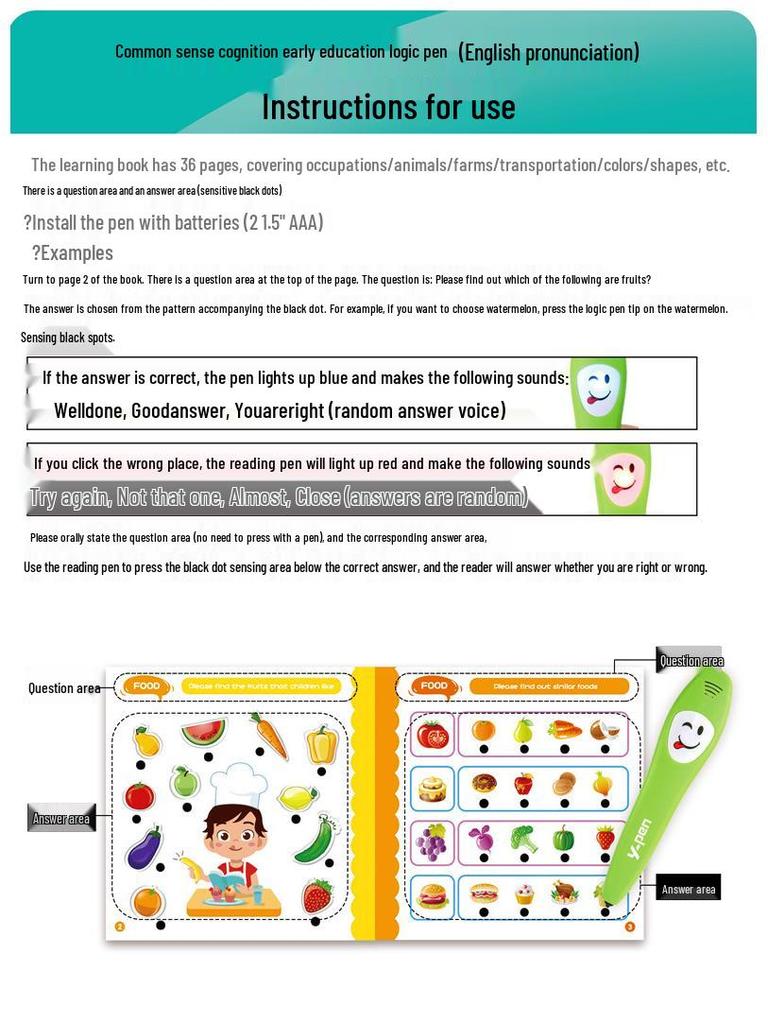 Talking Pen Sound Book: Interactive English Learning Toy for Babies and Early Education