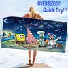SquarePants Print Beach Towel, Large Soft Quick Dry Towel for Beach Camping Swimming