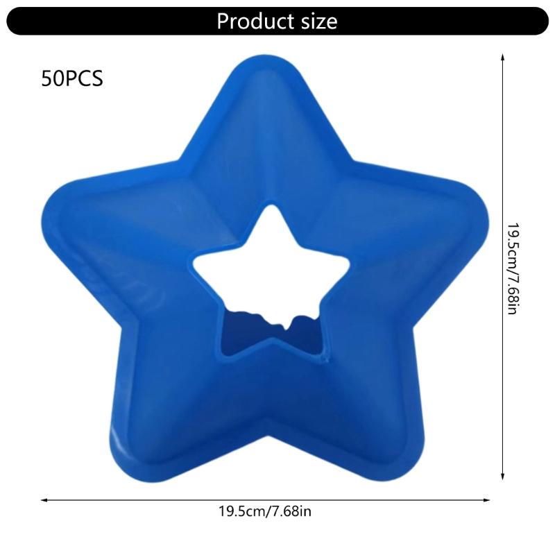 50Pcs Star Shape Soccer Disc Cones Agility Soccer Cones Sign Plate for Football, Basketball Sports Training Accessories