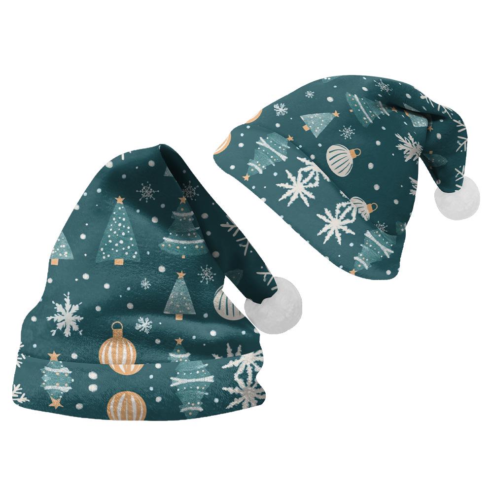 2024 New Double-Sided Plush Velvet Christmas Hat for Adults & Children - Customizable Design