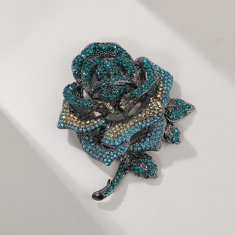 

БОЛЬШАЯ КРАСНАЯ РОЗА КРИСТАЛЛИЧЕСКАЯ БРОШЬ или ПОДВЕСКА Стразы Цветок и Шипы Булавка
