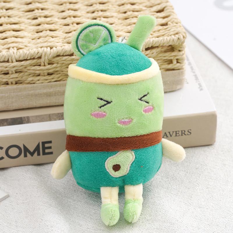 Niedlicher Plüsch Saftbecher Schlüsselanhänger Entzückendes Mini Stofftier mit Fruchtdesign