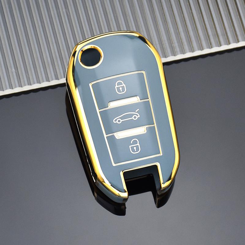 

Мягкий чехол для автомобильного ключа из ТПУ, защитный чехол без ключа для Peugeot 208 3008 308 508 408 2008 307 4008 для Citroen C4 C3 C6 CACTUS C8 серый