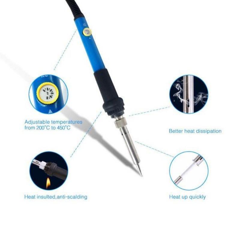 1PC Soldering Iron Adjustable Temperature Electric UR Plug 60W 80W Welding Solder Rework Station Heat Pencil Tips Repair Tool