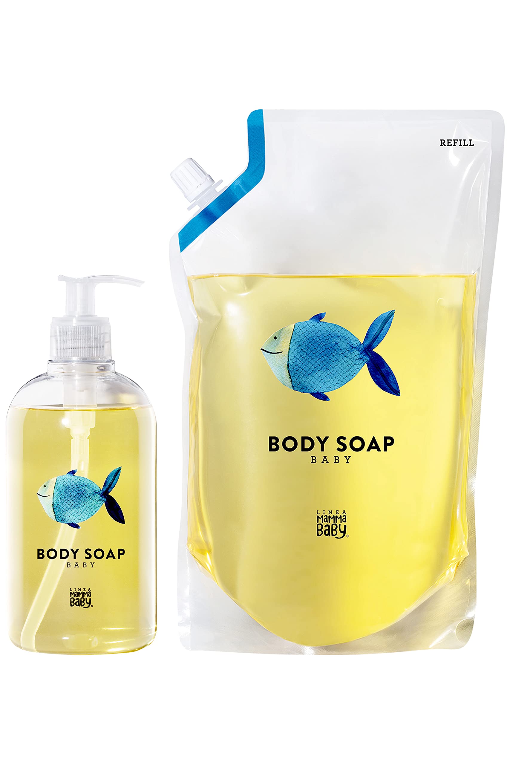 

Mama Baby Body Refill Set Sensitive Suitable for Parents and x Soap, [Additive-free, Organic, Skin, Children] (500mL 900mL)