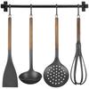 Kitchen Railing With Kitchen Utensils, Metal, Black, 5 Pieces.