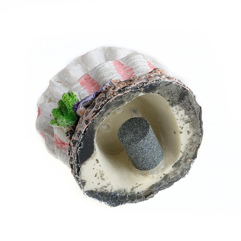 Concha de perla y piedra de aire para acuario, pecera, burbujeador, decoración de adorno burbujeante
