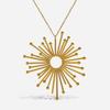 Design vacation style 18K gold sun hollow pendant necklace jewelry
