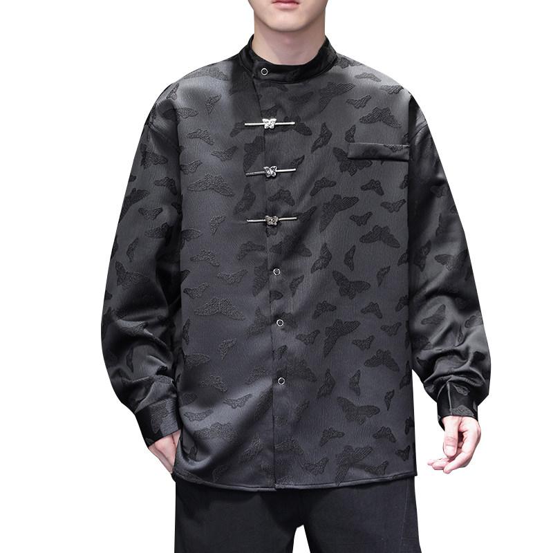 Lässige Jacke Herren Lässige Einfarbige Stehkragenjacke Herrenjacke Chinesischer Stil Jacke