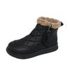 Fleece snow boots winter new side zipper waterproof thickened thermal cotton shoes platform casual short boots two cotton