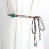 Chic Rope Cotton Waist Belt For Women Versatile Decorative Fashion Accessory Beige In