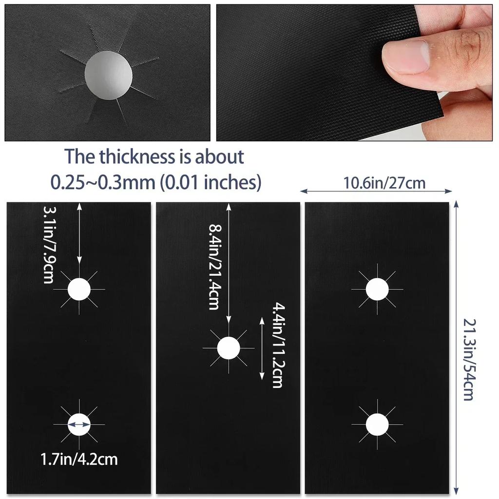 Stove Burner Covers Gas Stove Protectors Reusable Non-Stick  Fast Clean Liners Washable Stove Top Covers for Kitchen/Cooking