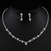Water Drop Jewelry Set With Rhinestone Earrings Necklace And Bracelet For Bridal And Wedding