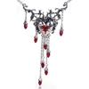 1 Set Niche Design Sense Red Dripping Diamonds Necklace Love Heart Earrings Halloween Christmas Fashion Retro Earrings