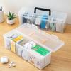 6 Grids Data Cable Storage Case Clear Plastic Office Desktop Sundries Organizer Earphones Mouse Charging Cable Storage Organizer