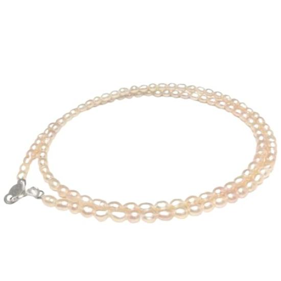 Isowa Pearl (Ise-Shima pearl specialty store) Freshwater pearl necklace 2.0-3.0mm Orange Silver 72573