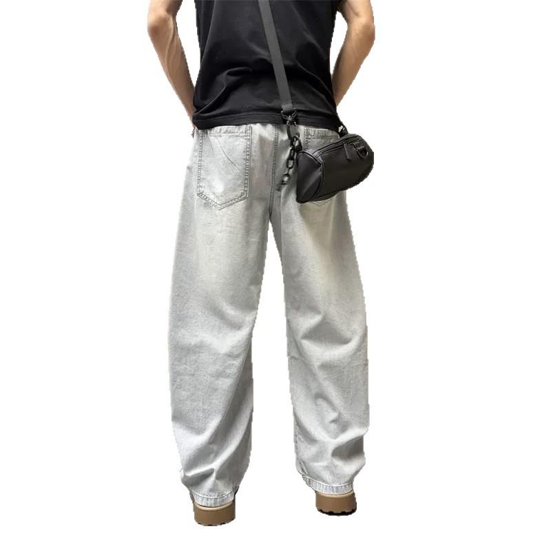 Jeans estivi larghi dritti colore chiaro retrò americano pantaloni sottili da celebrità di Internet pantaloni a gamba larga belli da ribelle pantaloni a sciabola