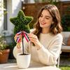 Artificial Star-Shaped Topiary Stake Outdoor Garden Decoration Lawn Ornament for Yard Patio Landscape Display with Metal Rod