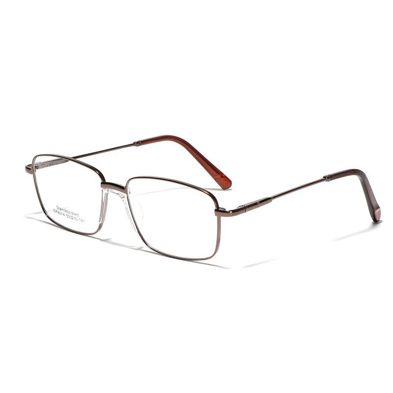 Glasses Metal Square Simple Frame Plain Glasses Female Saddle Nose Pad Flat Glasses Male