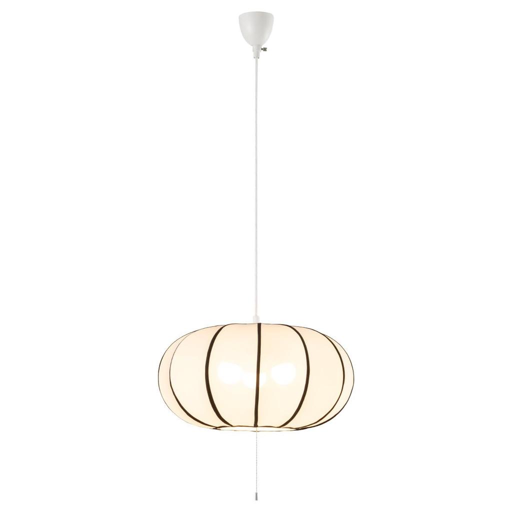 Bon Furniture Pumpkin-Shaped Pendant Light for Japanese-Style Rooms (6-8 Tatami Mats), Stylish, E26 Base, LED Bulbs Only, 3 Lights, String Switch,