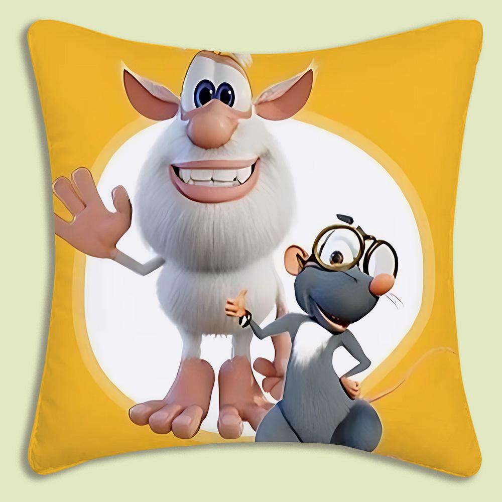Cartoon B-Booba Funny Cute Pillow Covers Cartoon Sofa Decorative Home Double-Sided Printing Short Plush Cute Cushion Cover