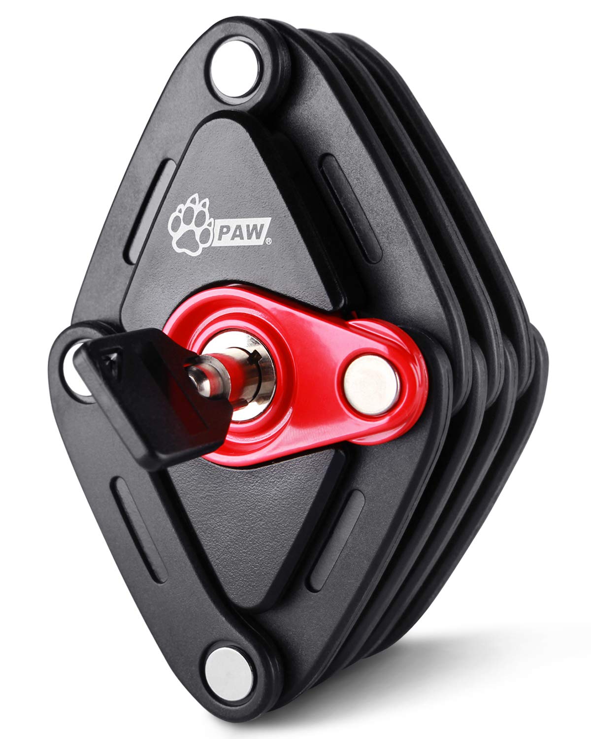 

PAW Blade Folding Bicycle Lock with Mounting and Instruction Black Lock, Heavy-Duty, Compact, Key, Bracket, Manual, (PW0902)