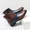 Mode 2025 Herr Chelsea Boots Lyxmärke Retro Bekväma Läder Ankelboots Herr Mångsidiga Sidodragkedja Svart Brun Herrstövlar