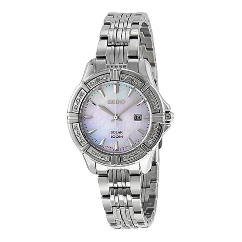 

SEIKO 100 meters waterproof Quartz Steel Strap 31mm women s watch mother-of-pearl dial SUT071
