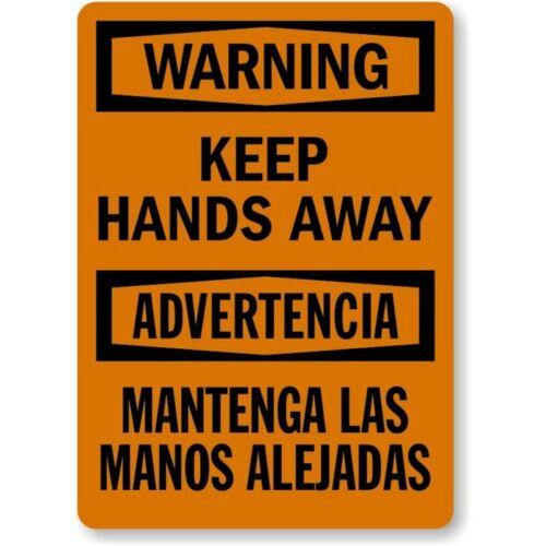 Bilingual Hands Out Caution Aluminum Weatherproof SignAluminum 20x30cm(7.8x11.8inch)