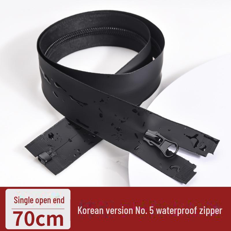 Nu. 5 Fermoar Invizibil Impermeabil din Nailon Negru pentru Buzunar Jachetă Sport de Exterior, Capăt Deschis