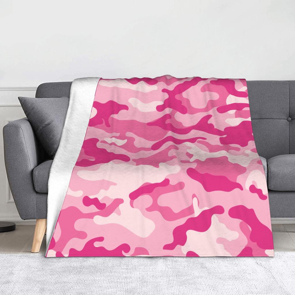 Camo Camouflage Flannel Throw Blankets Sea Texture Blanket for Bed Outdoor Lightweight Thin Plush Thin Quilt
