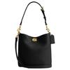 Weiden Rindsleder Eimertaschen Umhängetasche, Schultertasche Klein Damen Schwarz CW625-B4BK