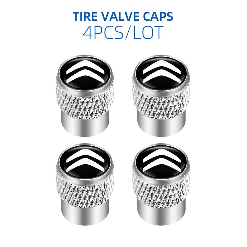 

4Pcs For Citroen C1 C2 C3 C4 C5 C6 C8 C4L DS3 DS4 DS5 DS5LS Car Tire Valve Stems Cap Knurling Style Tire Valve Cap срібний