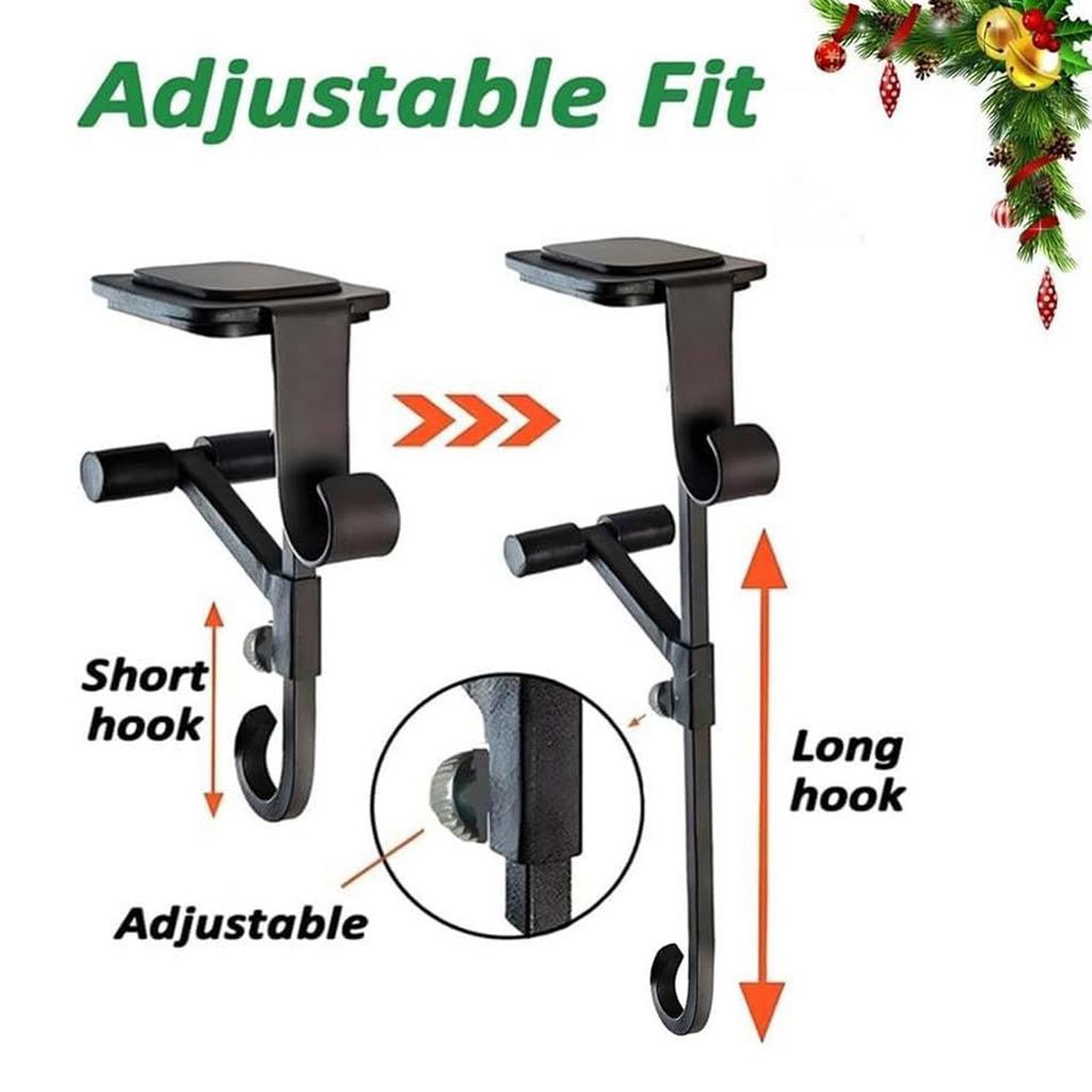 3PCS Metal Hooks Fireplace Stocking Garland Hanger Adjustable Christmas Stocking Display Holder for Christmas Wreath Vine Desk