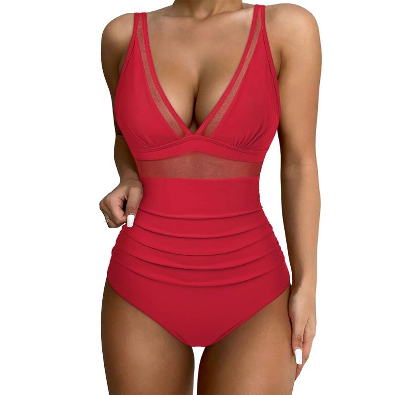

Цельный купальник женский 2025 купальный костюм с вырезом Женский купальник с контролем живота Холтер купальник бикини женский купальники Push Up женский XL