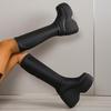 Women Chunky Platform Long Boots Gothic Style Elegant Sexy Big Size 43 Walking Comfy Black Platform Botas Shoes