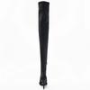 Botas de Moda Clásicas de Satén Elástico para Mujer Hasta el Muslo Otoño Invierno Elegantes Puntiagudas Tacón Alto Fino Tipo Calcetín Over the Knee Zapatos