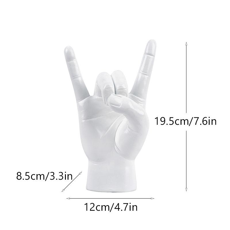 Graffiti Rock On Hand Statue Model Gesture Figurines 20cm Music Band Room Bookshelves Desktop Living Room Decor Modern Art Pop