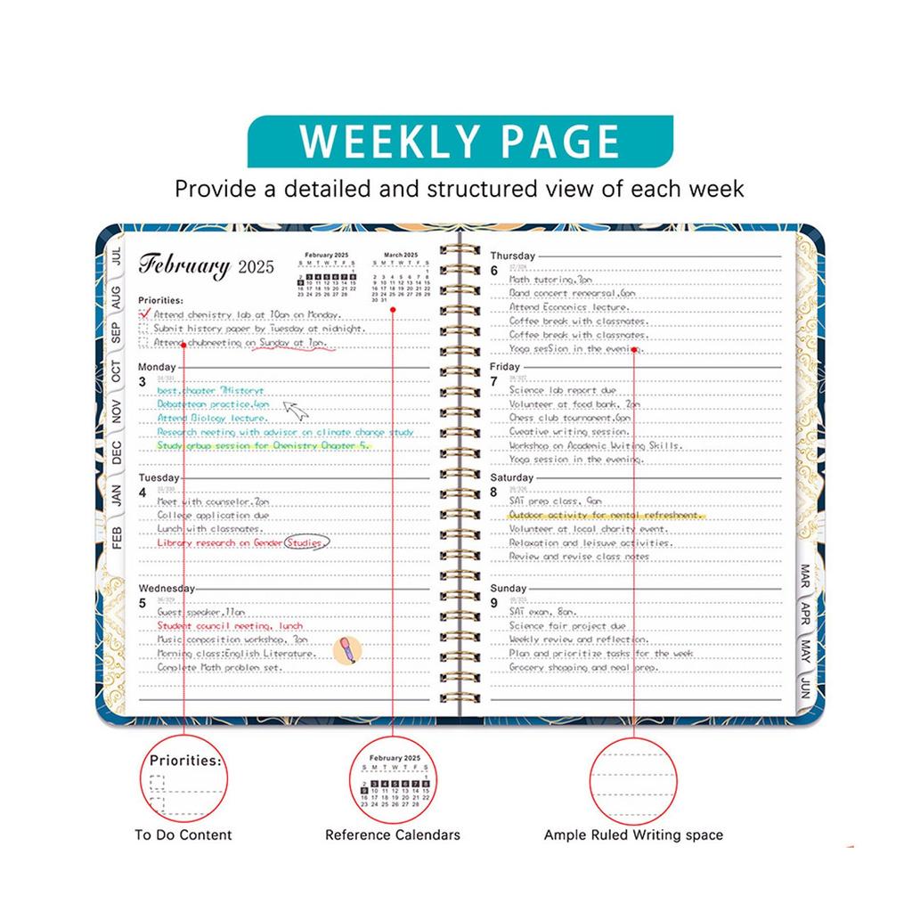 2025 Color A5 Coil Notebook, 100g Offset Paper, 142 Pages, Suitable For Of-fice And School Supplies