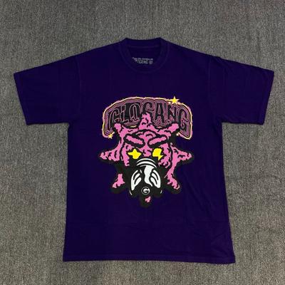 Glo Gang Lila Baumwolle Unisex T-Shirt 100 Bequeme Passform Streetwear Lässiges Oberteil