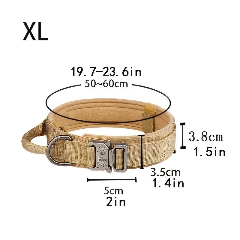 Tactical Hunting Dog Collar Traction Rope Zinc Alloy Imitation Nylon Velcro Adjustable in Size Hunt Accessories