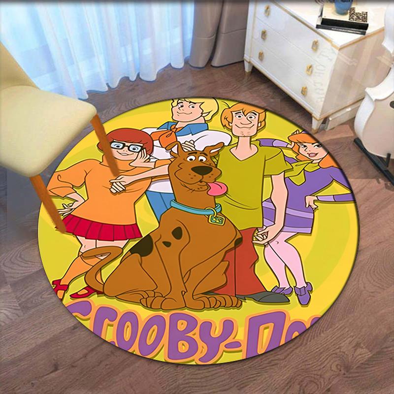 Scooby-Doo Printed Round Rug Carpet Chair Rug Area Rug Entryway Doormats,for Office Chair Living Room Bedroom Kitchen Room.