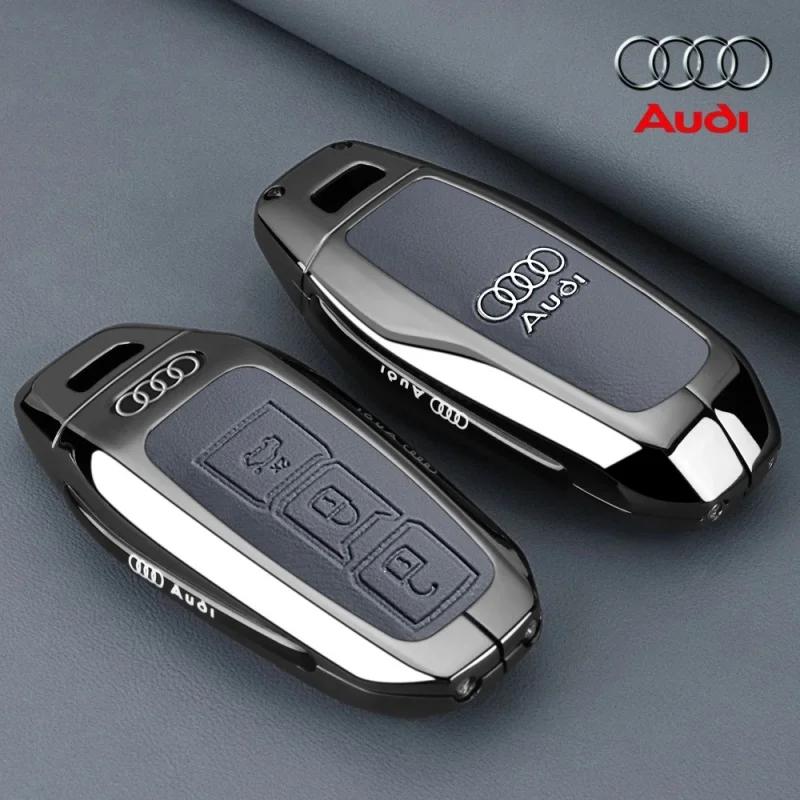 For Audi 8YFor Audi A3 A5L Q6 A6L A6 A7 Q7 Q3 Q5 New 2025 Accessories Zinc Alloy Car Smart Remote Key Case Cover Shell Holder Protector Fob