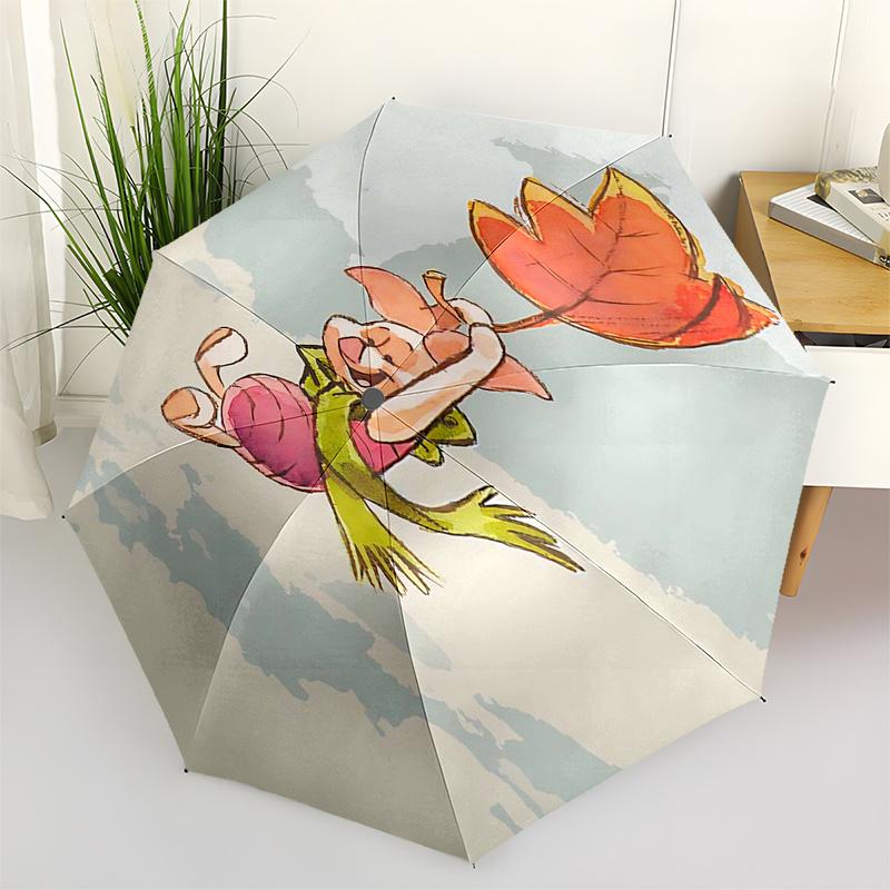 

Winnie and friends Themed Travel Umbrella-8 Ribs Automatic Opening and Closing, Portable Folding Design, Compact and Stylish Umbrella Suitab